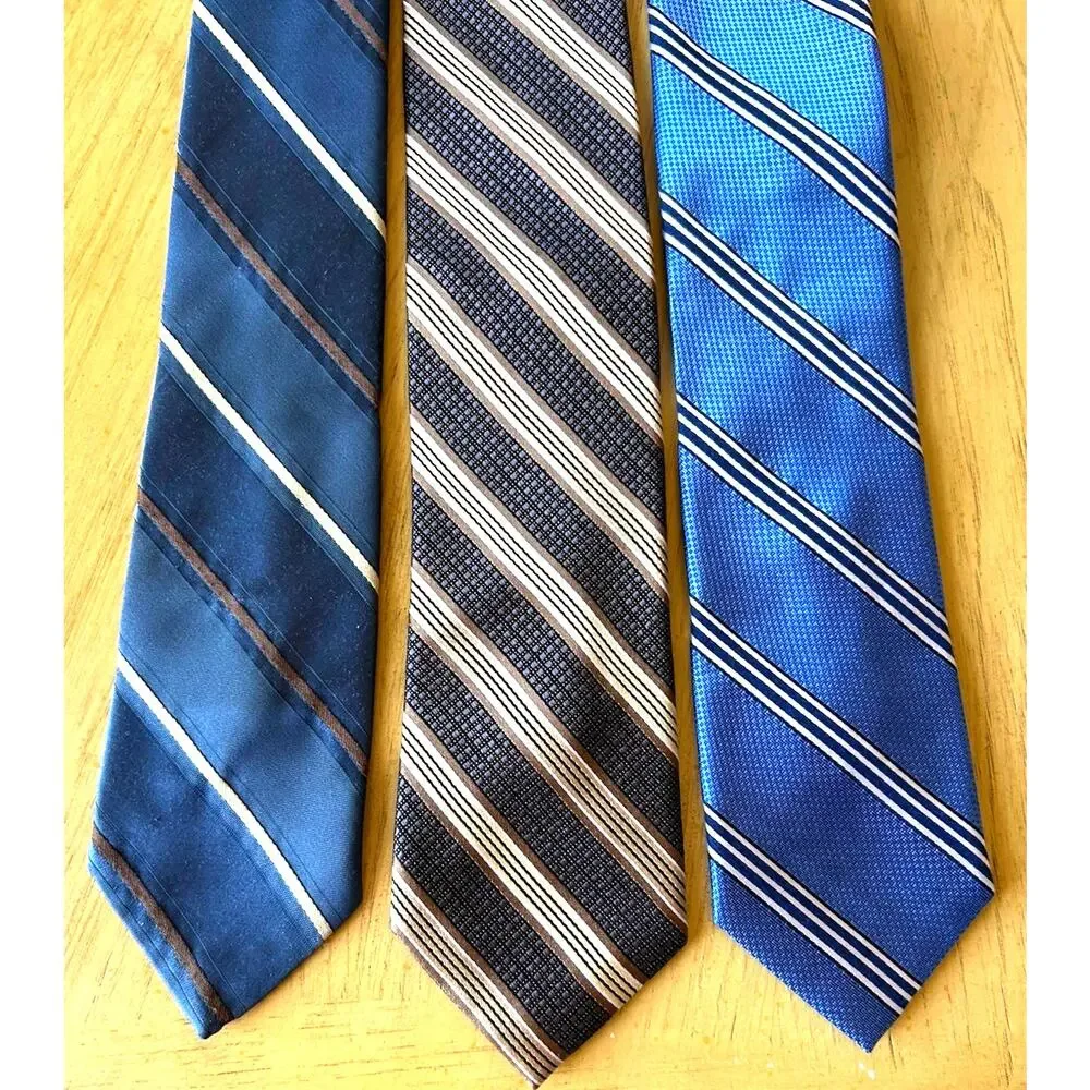 3 VTG striped Rep Ivy League Ties Academia classic business Grandpa Preppy 3”
